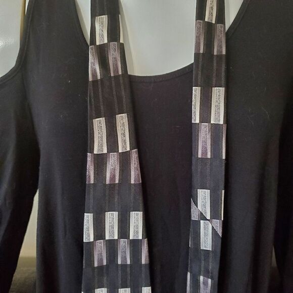 Giorgio Brutini Black, Gray, & White Silk Tie - Picture 2 of 5